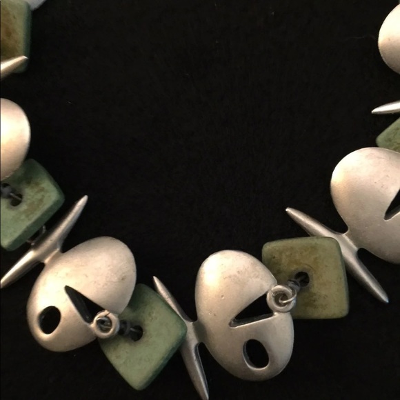 BICHE DE BERE PARIS Vintage Art Collar Statement Necklace 18” - Picture 6 of 10